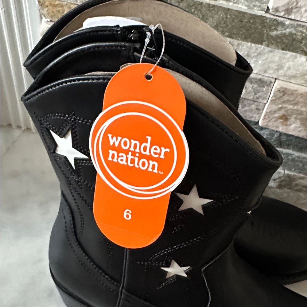 Wonder Nation Big Girls Star Western Cowgirl Boots Size 6 - Picture 11 of 12